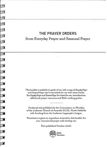 Prayer Order Booklets Family Pack