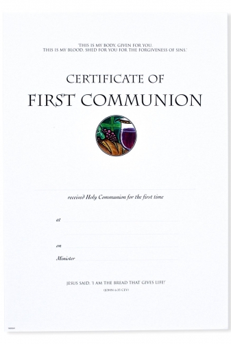 Certificate First Communion Pack of 10