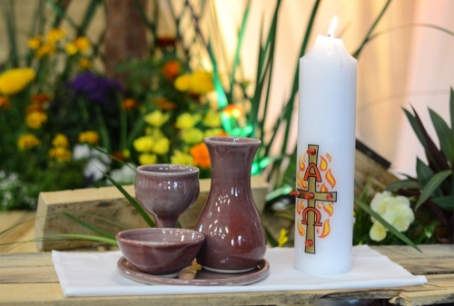 Transfer Paschal Candle Flames Alpha and Omega