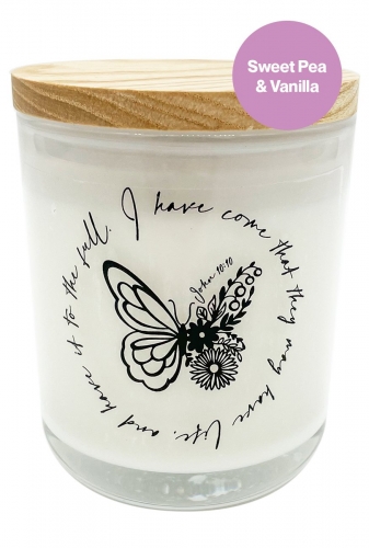 BUTTERFLY candle, Large  John 10:10
