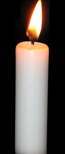 Candle White 6" x 2"