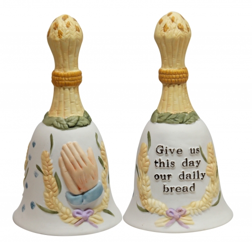 Bell ceramic with verse Give us this day our daily bread